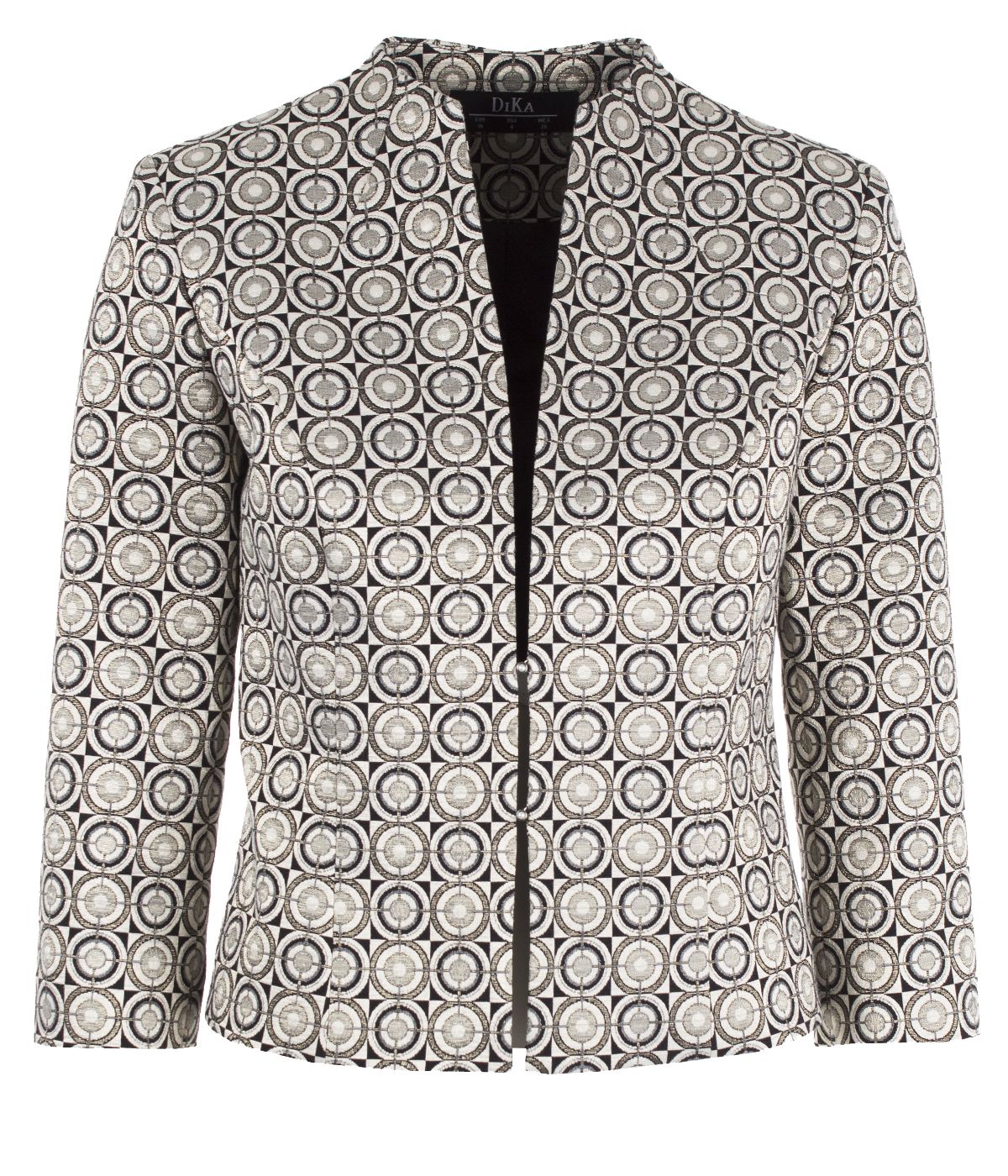 Jacquard jacket with 7/8 sleeves with wool and acrylic 0